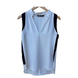 Zara Womens Sleeveless Blouse Small White V Neck Top